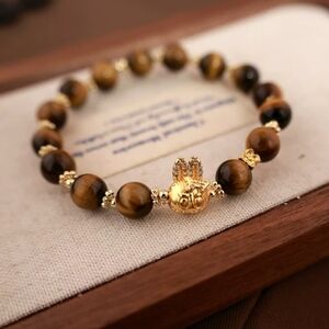 Natural Tiger Eye "Good Fortune" Blind Box Bracelet Labubu Artisanal Series